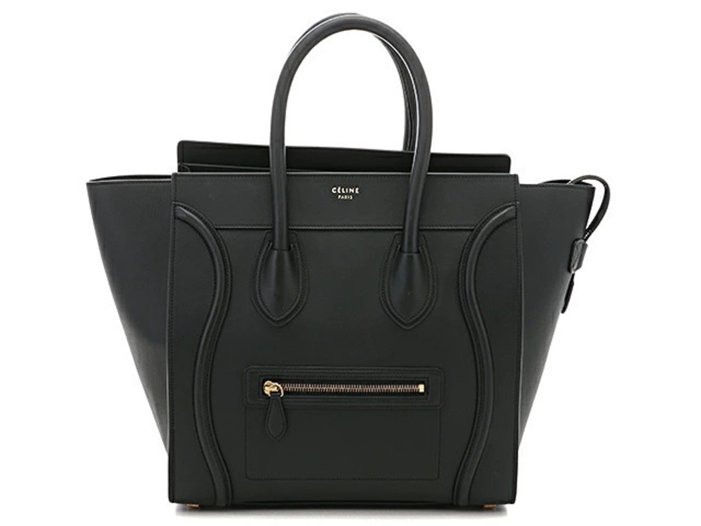 Celine Luggage Tote Tote Bag Calfskin Black